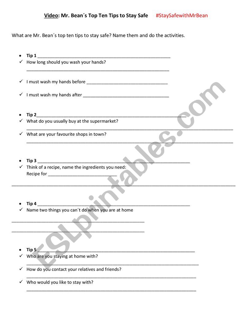 VIDEO: MR. BEANÂ´S TOP TEN TIPS TO STAY SAFE FROM CORONAVIRUS