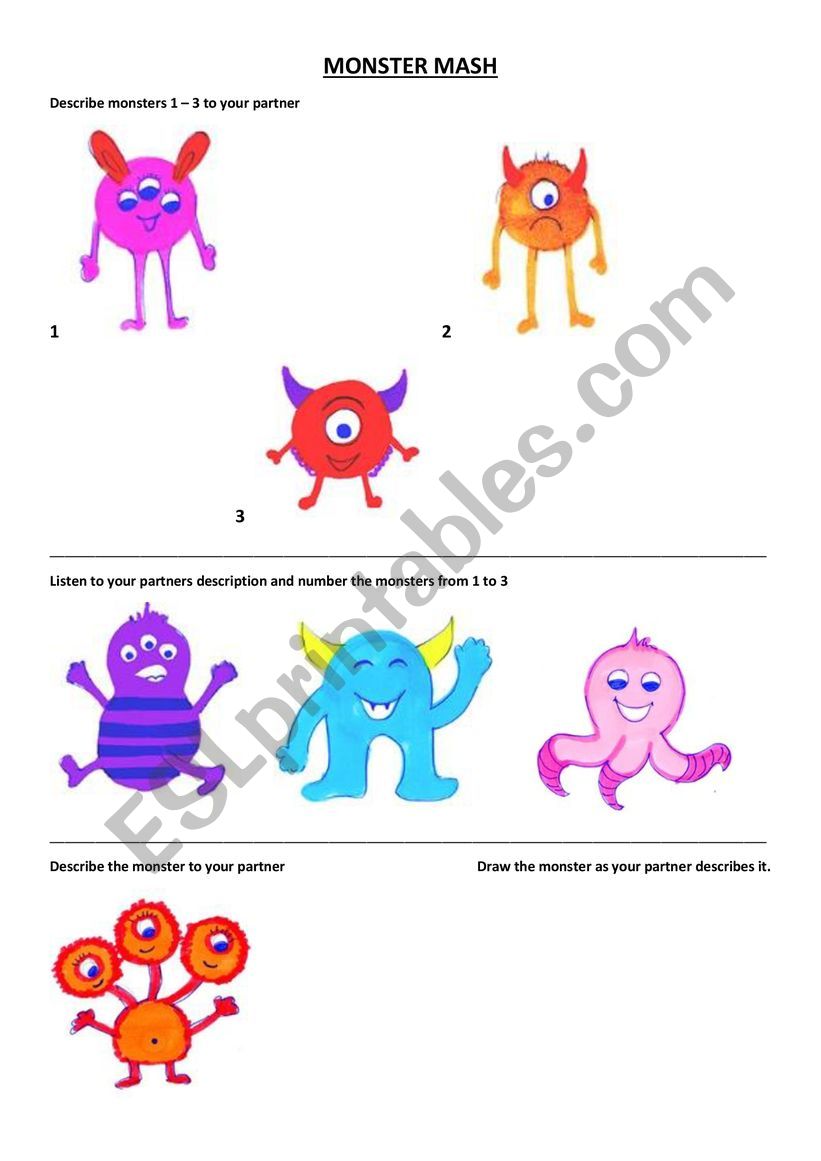 Monster Madness - using adjectives