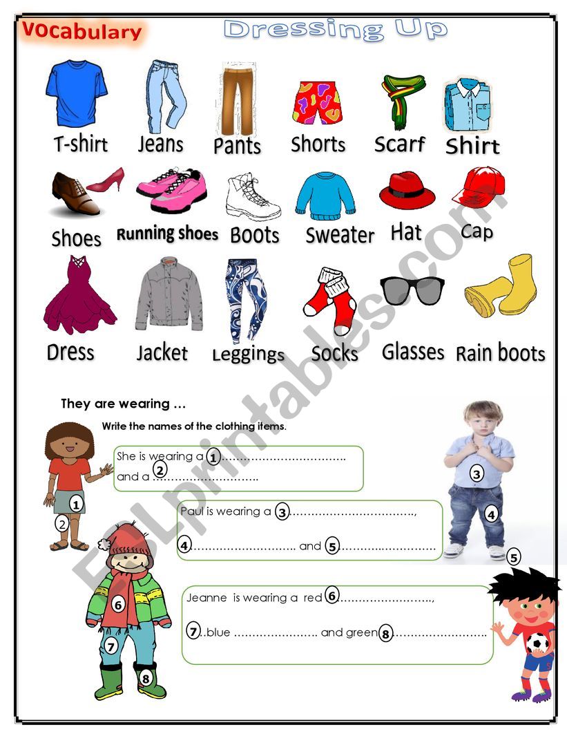 Clothes worksheet