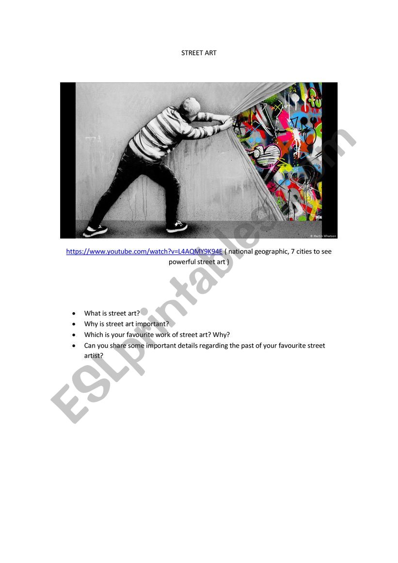 street art speaking-writing prompt
