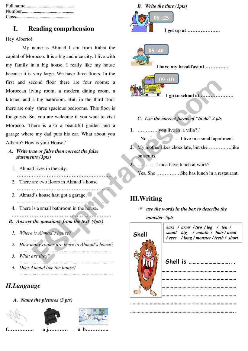 test 1 S 2 worksheet