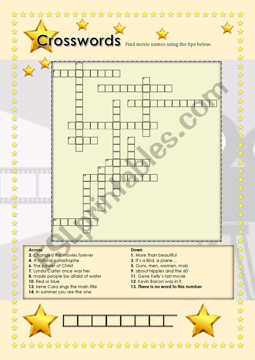 Movies Crossword worksheet