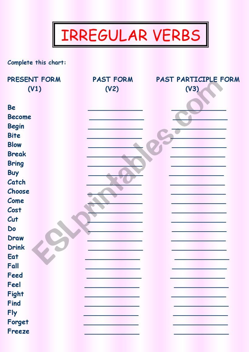 SIMPLE PAST TENSE worksheet