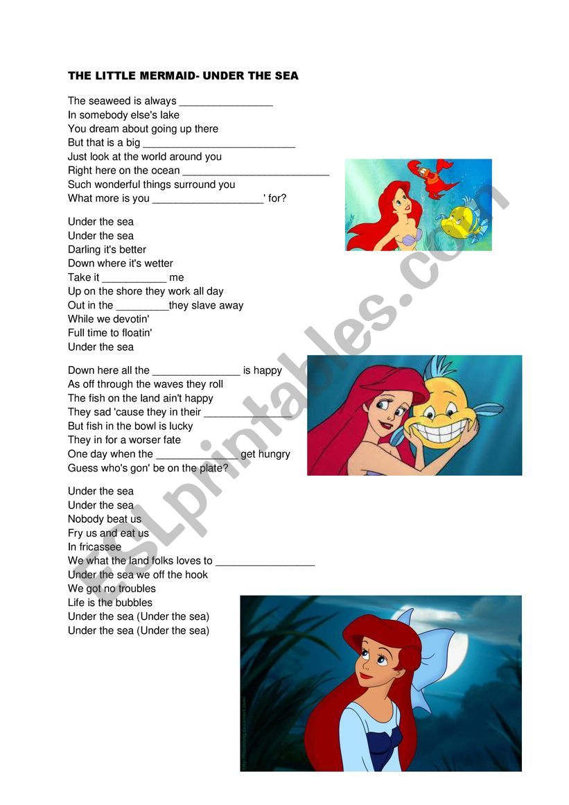 a little mermaid- under the sea