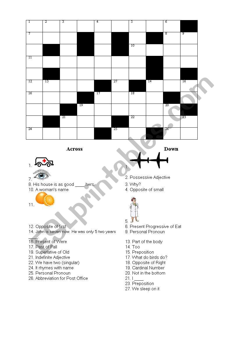 Vocabulary Crosswords worksheet