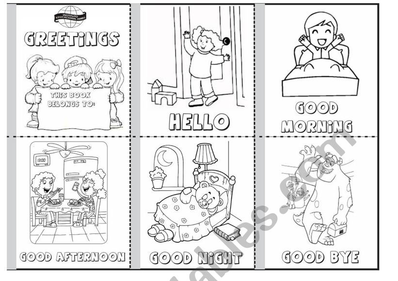 MINI BOOK GREETING worksheet