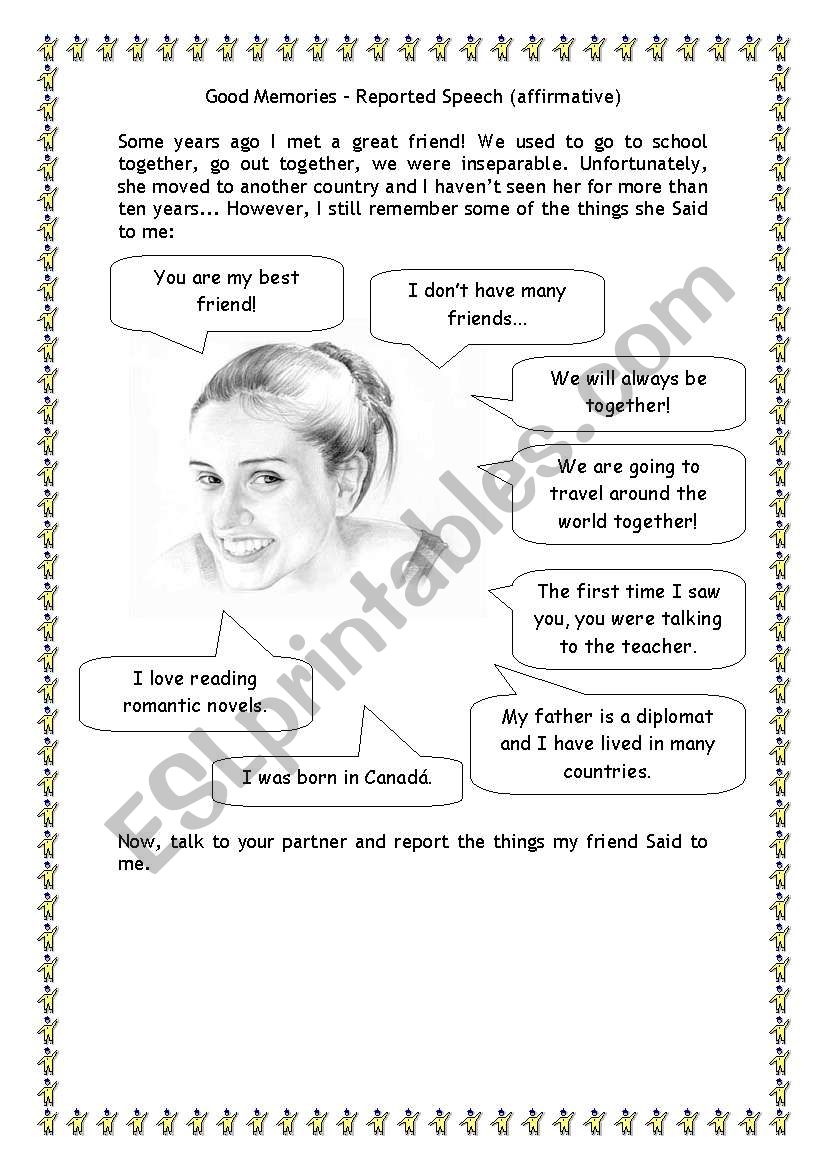 Good Memories worksheet