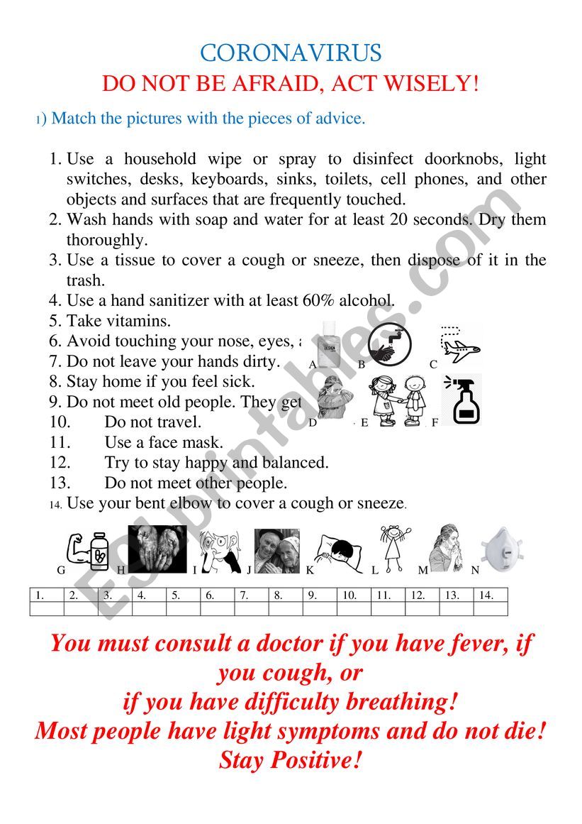 COVID-19 worksheet