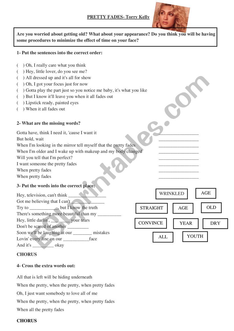 Pretty fades worksheet