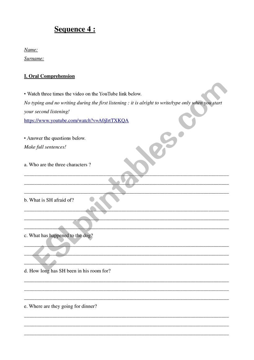 Sherlock Holmes Oral Comprehension (YouTube video)