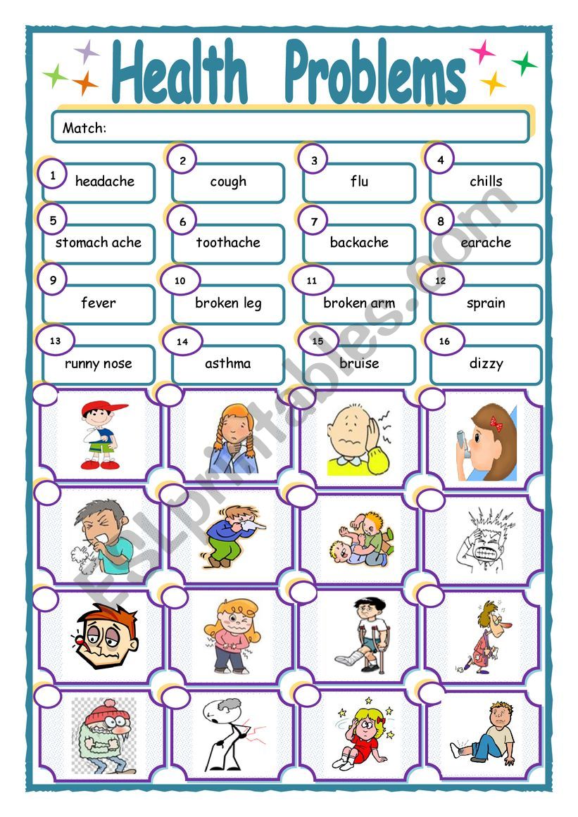 Health Problems worksheet