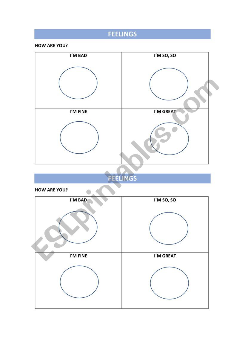 feelings  worksheet