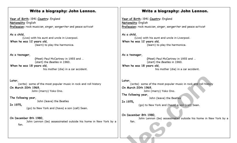 Bio J. Lennon worksheet