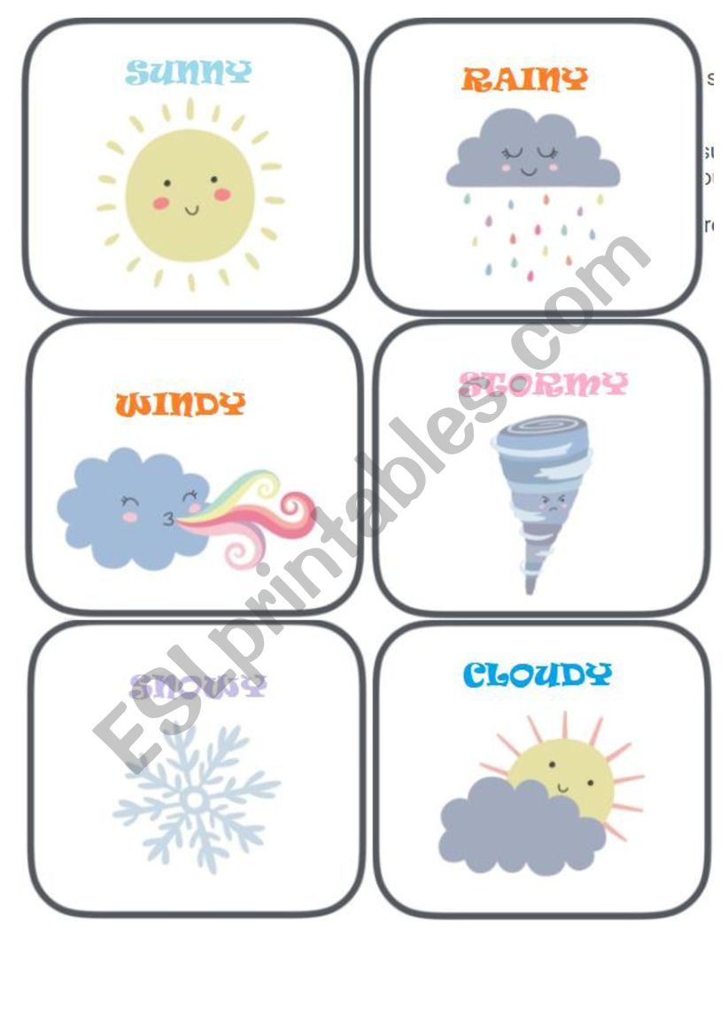 Weather Flashcards worksheet