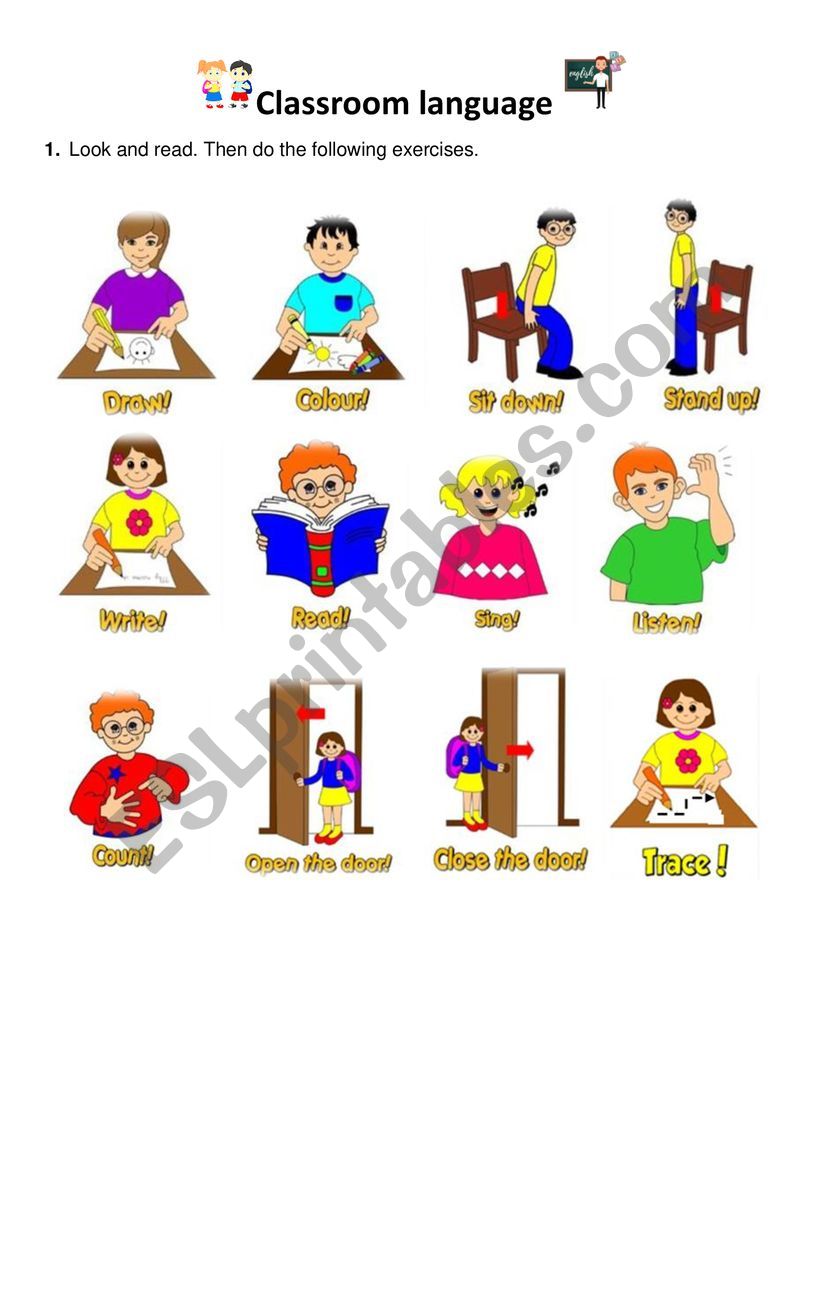 CLASSROOM LANGUAGE worksheet