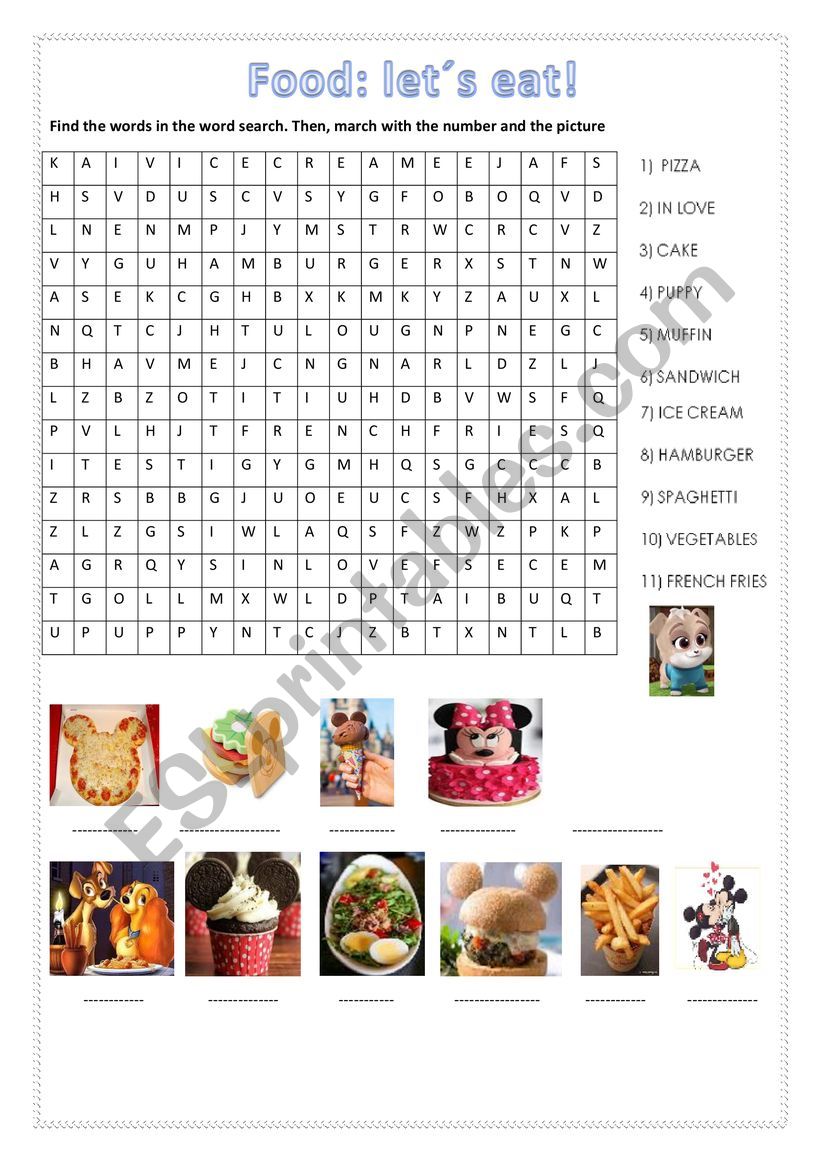 Food: Lets have a feast! worksheet
