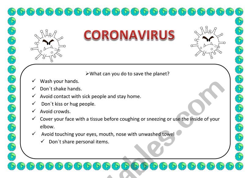 Coronavirus worksheet