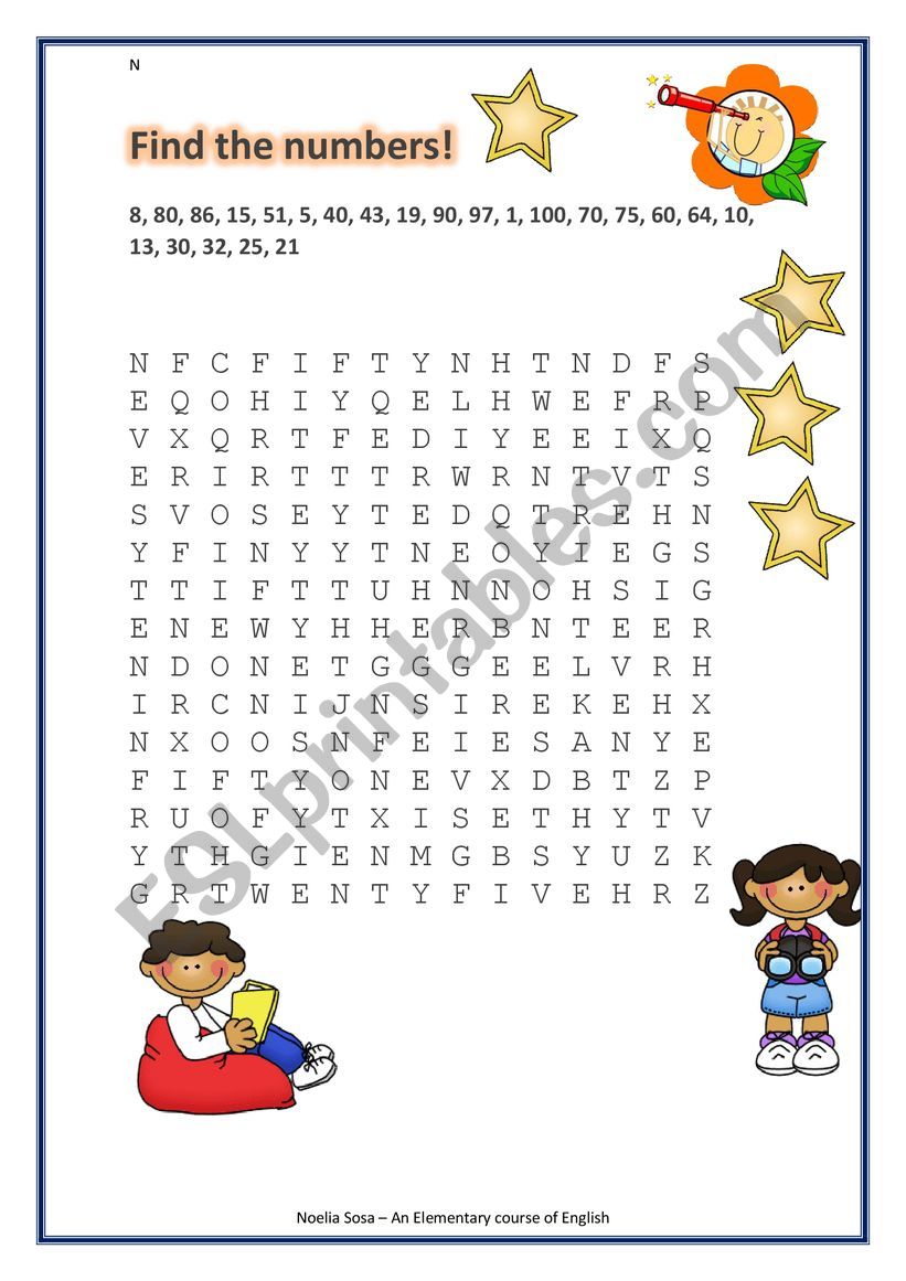 Numbers 1-100 worksheet