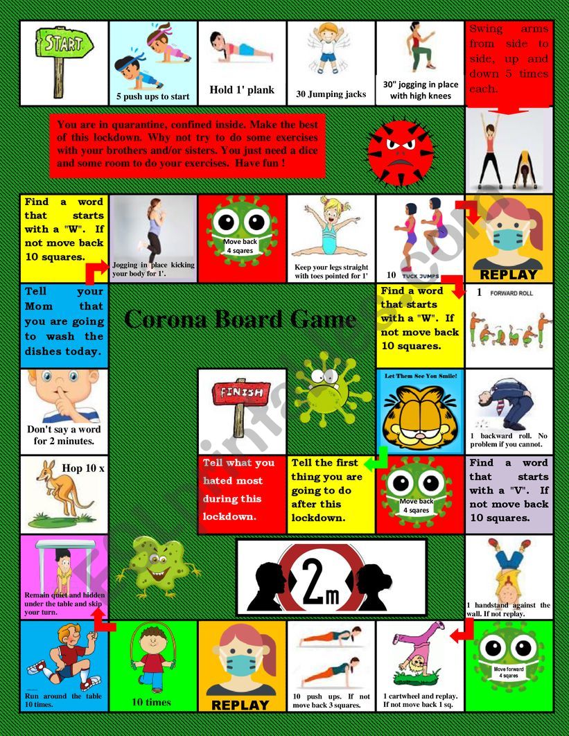 The CORONA LOCKDOWN game. worksheet