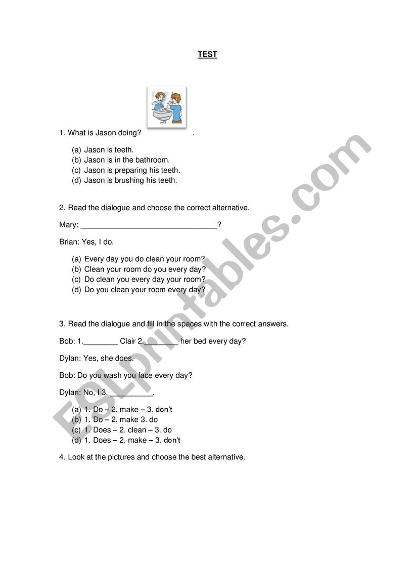 TEST worksheet