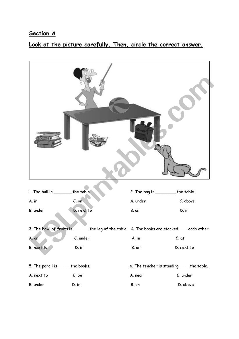 Assessment questions worksheet