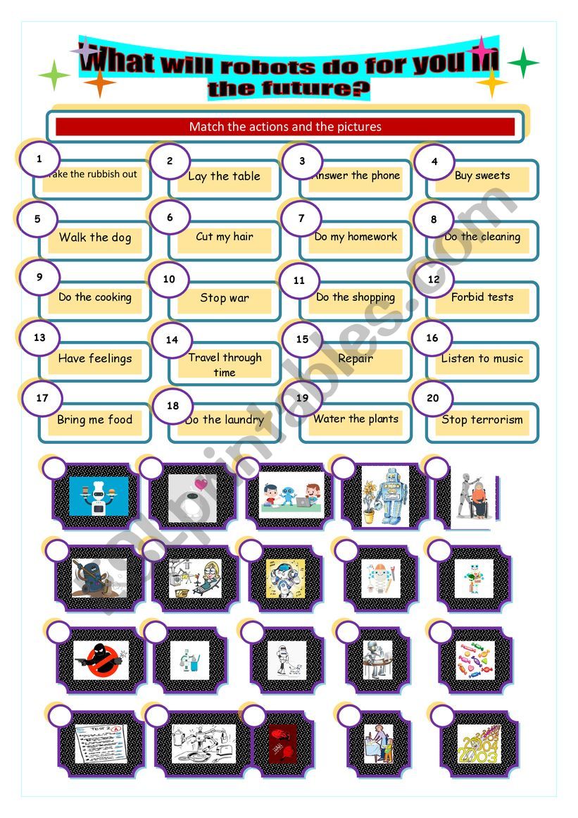 YOUR ROBOT OF THE FUTURE worksheet