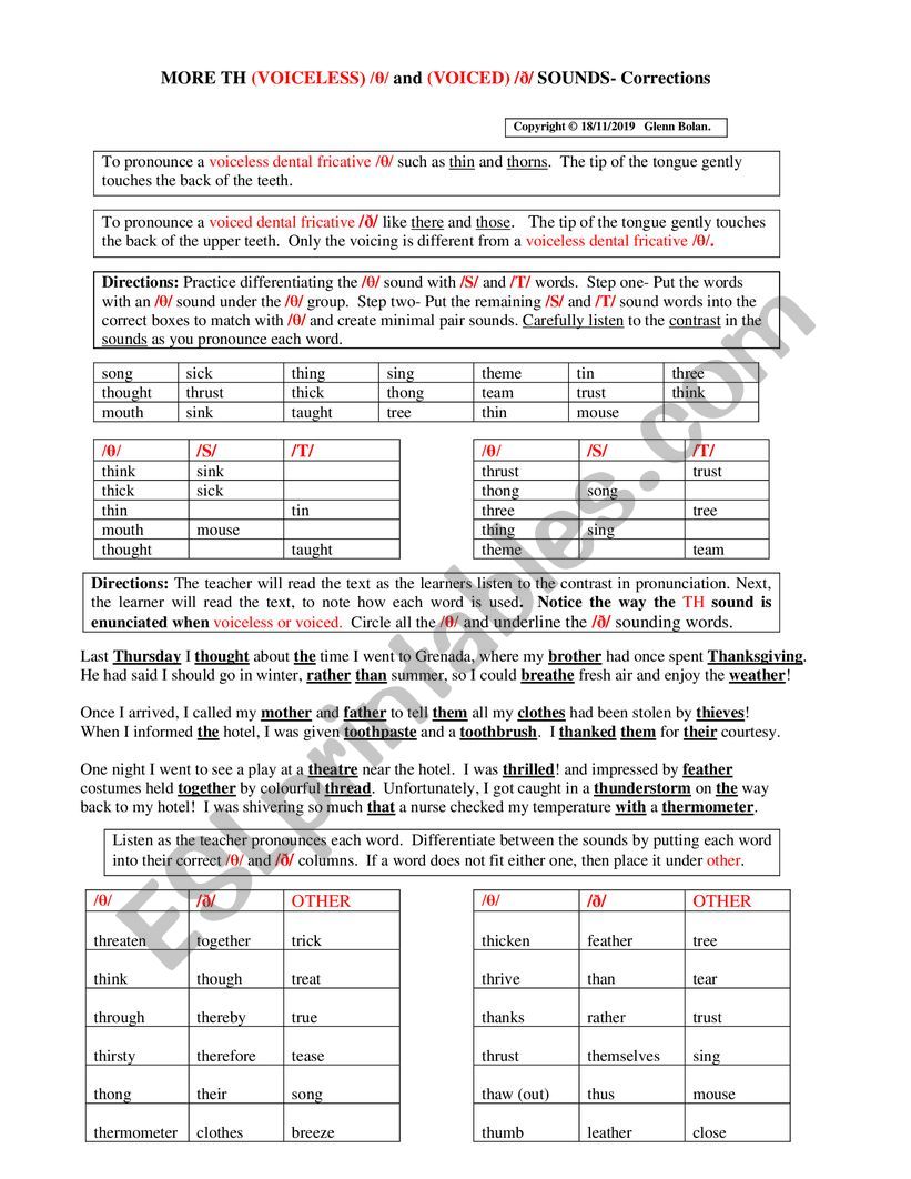 more-th-voiceless-and-voiced-sounds-esl-worksheet-by-glennb