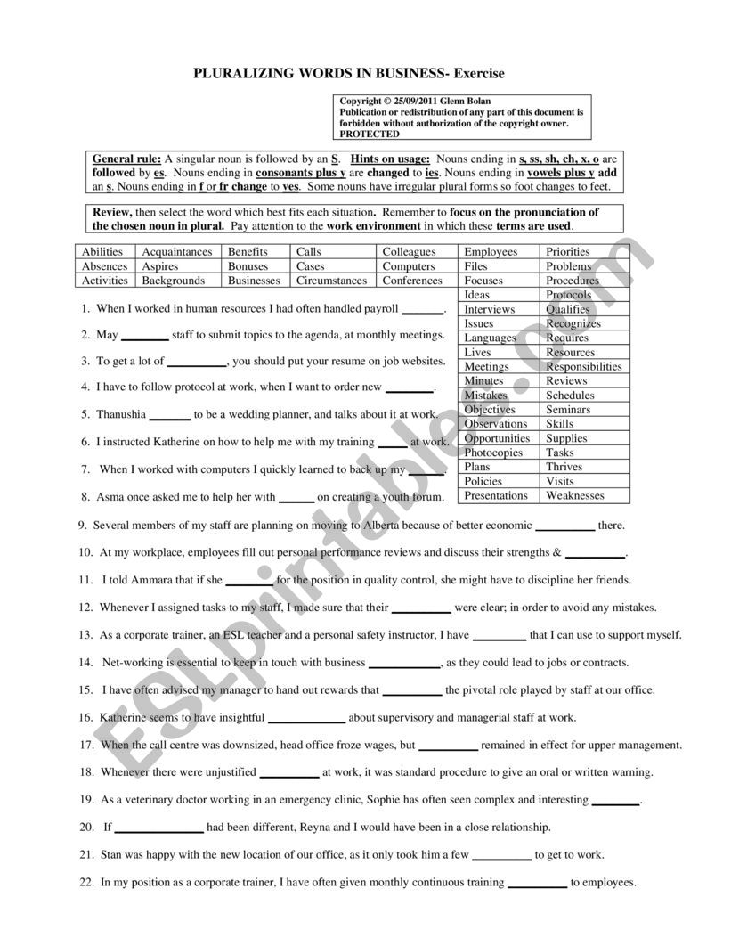 pluralizing-words-in-business-esl-worksheet-by-glennb