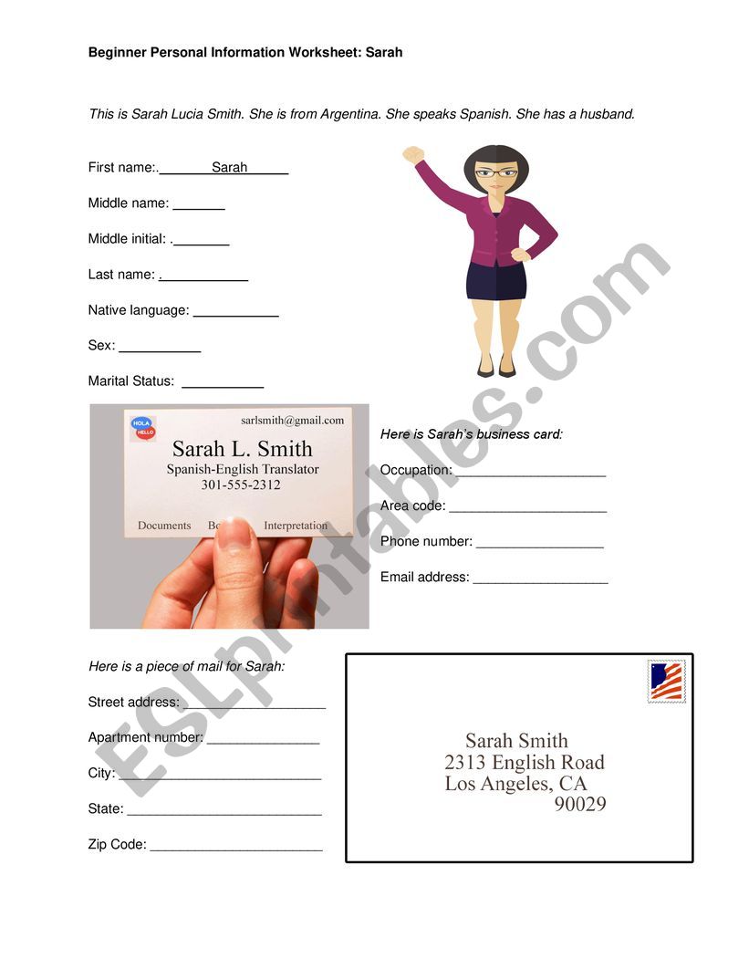 Personal Details Practice worksheet