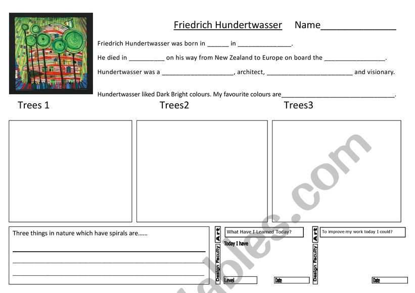 Hundertwasser worksheet