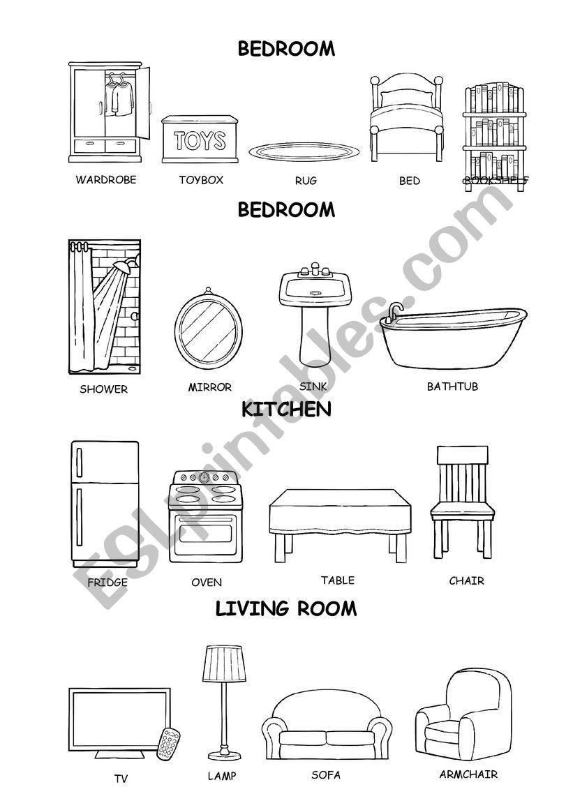 furniture worksheet