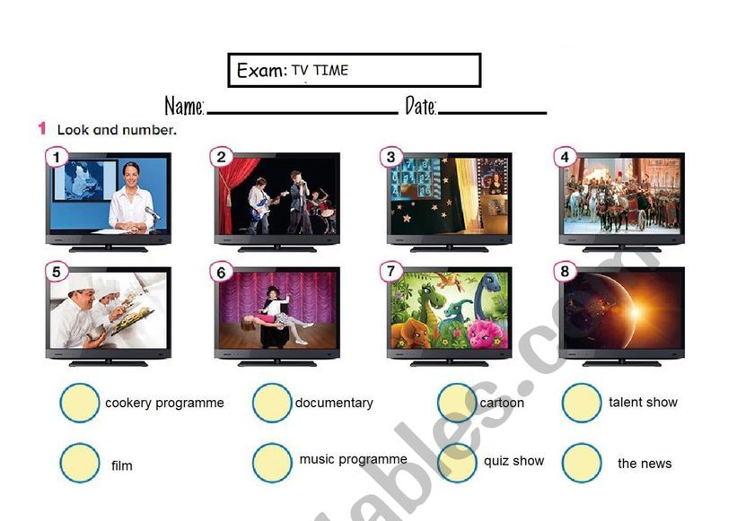 TV TIME worksheet