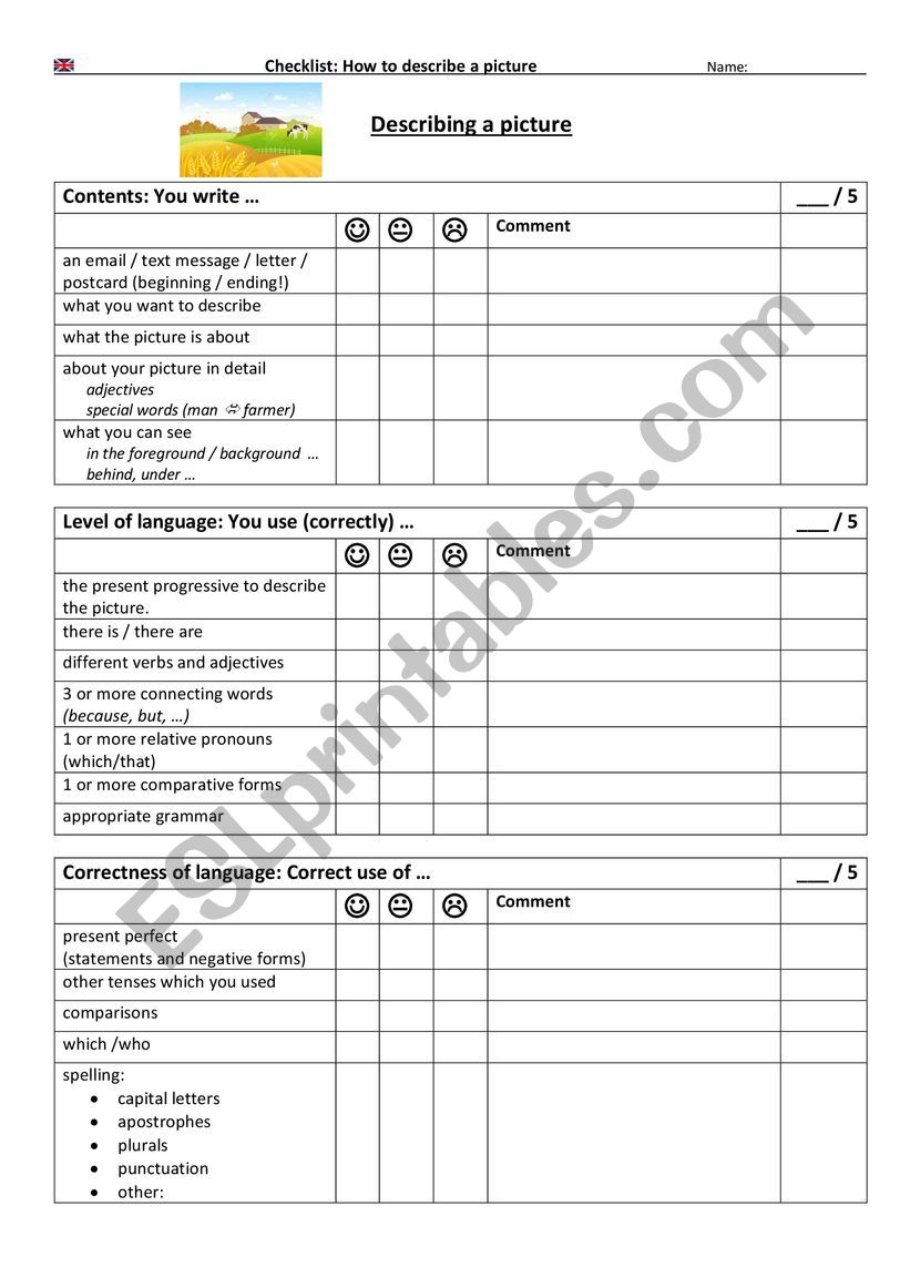 Feedback worksheet  worksheet