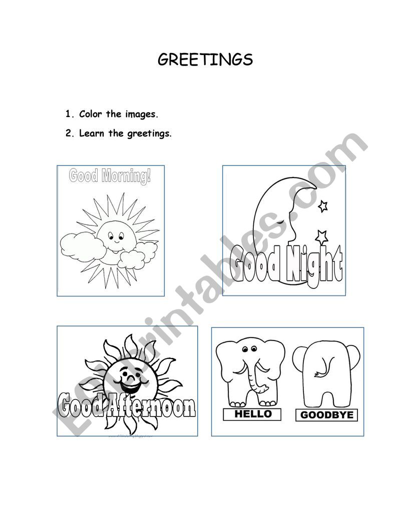 Greetings worksheet