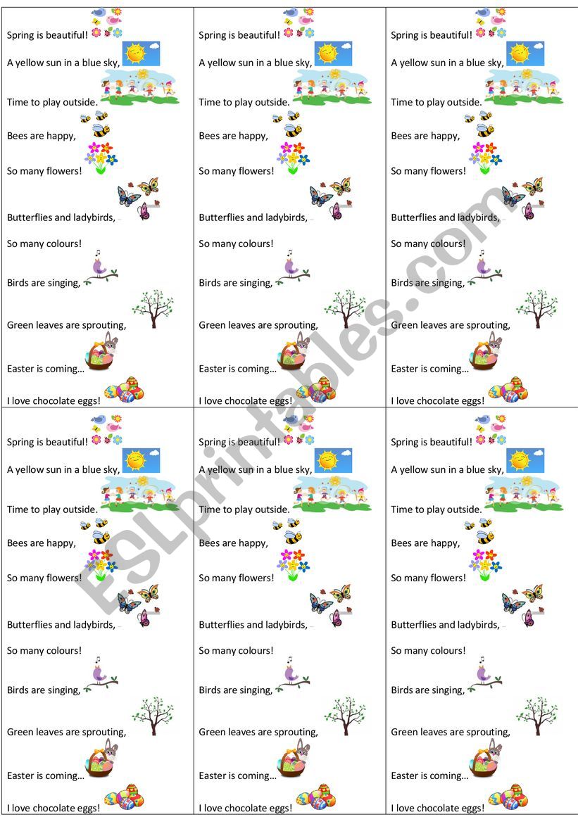 Spring Poem worksheet