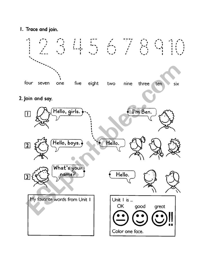 numbers worksheet