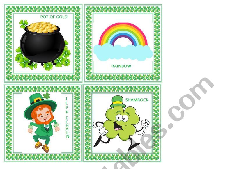 ST PATRICK�S DAY FLASHCARDS SET 1