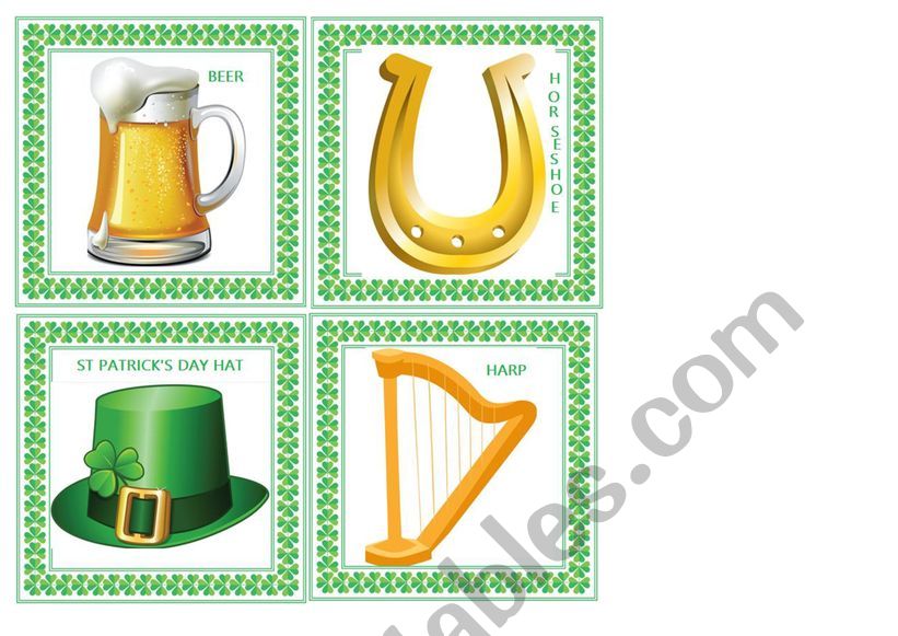 ST PATRICK�S DAY FLASHCARDS SET 2