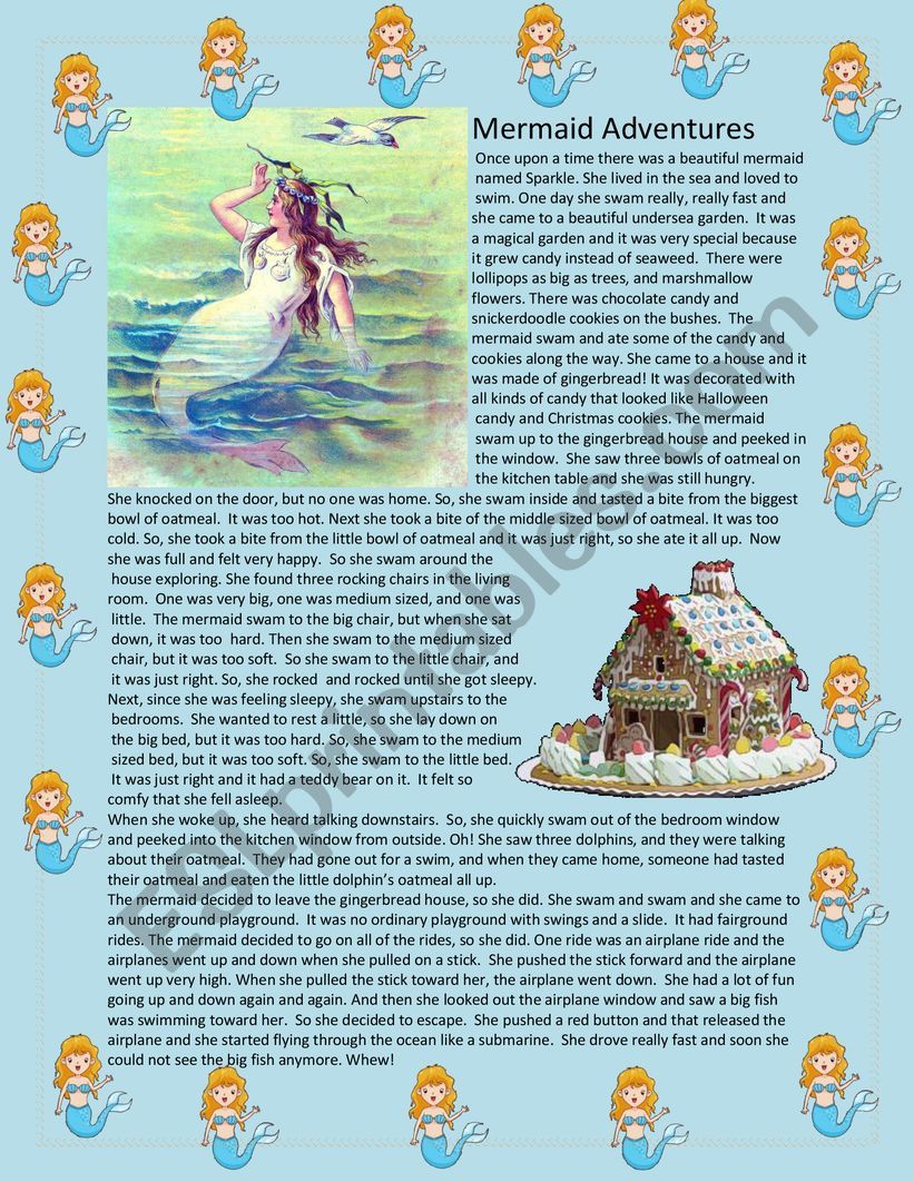 Mermaid Adventures worksheet