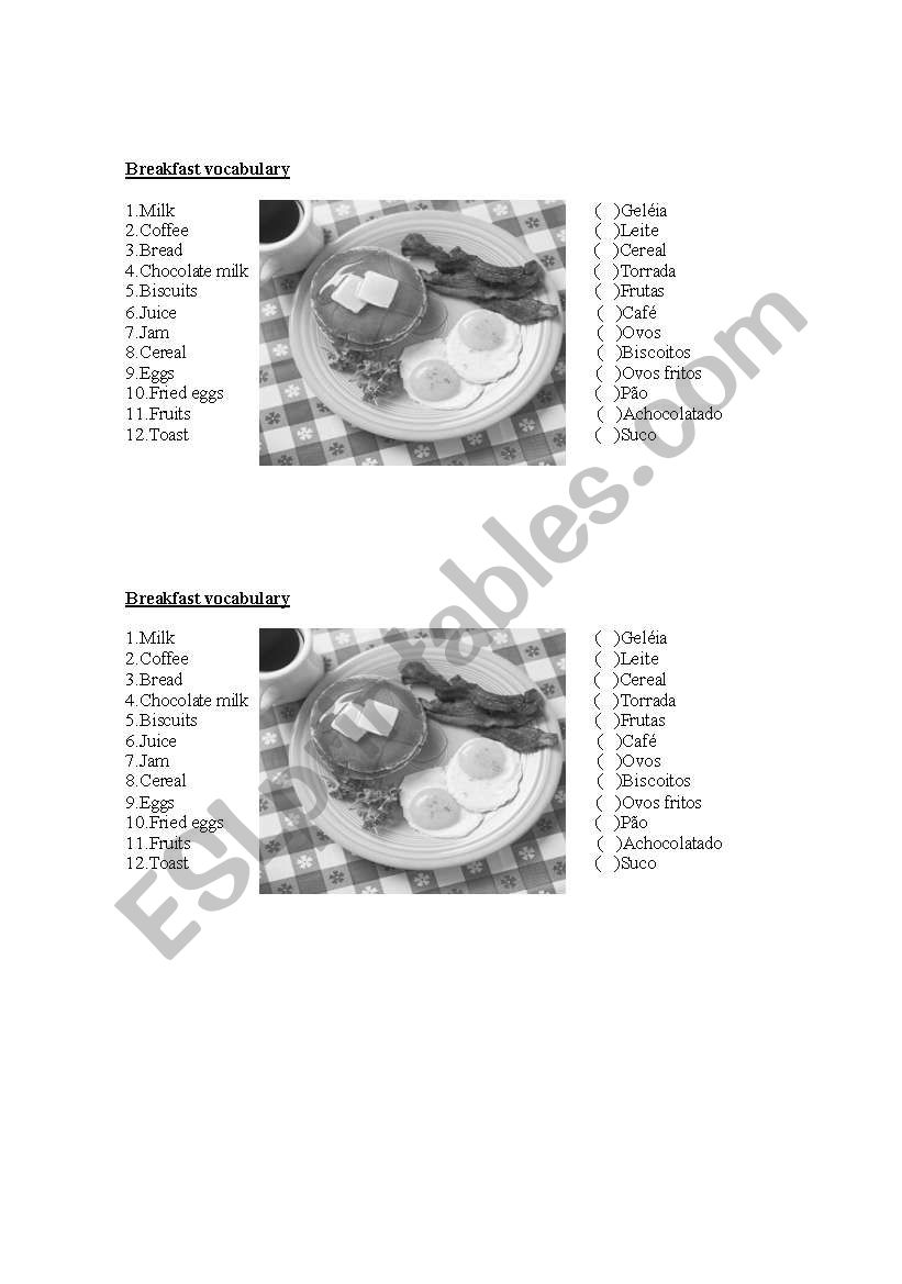 -> Breakfast Vocabulary! worksheet