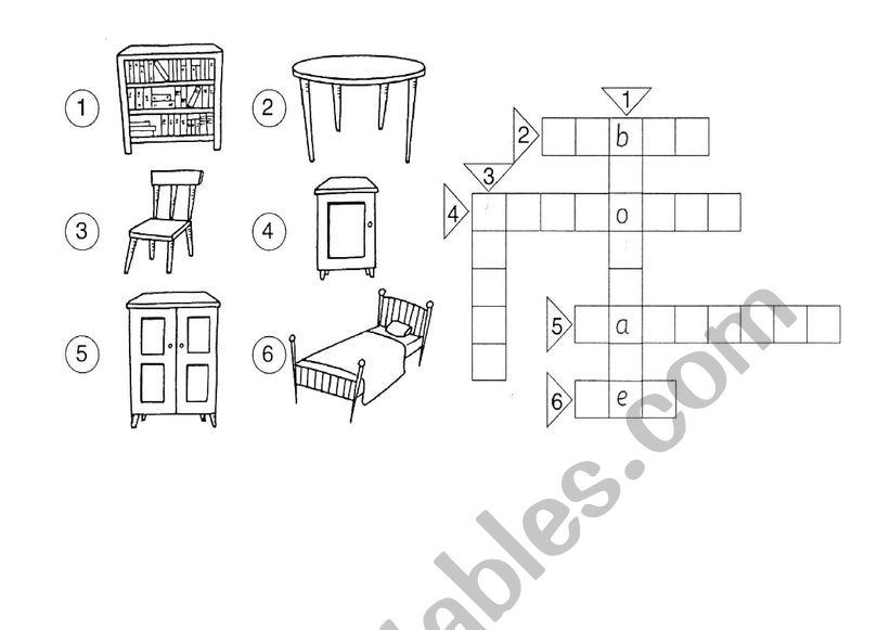 furniture worksheet
