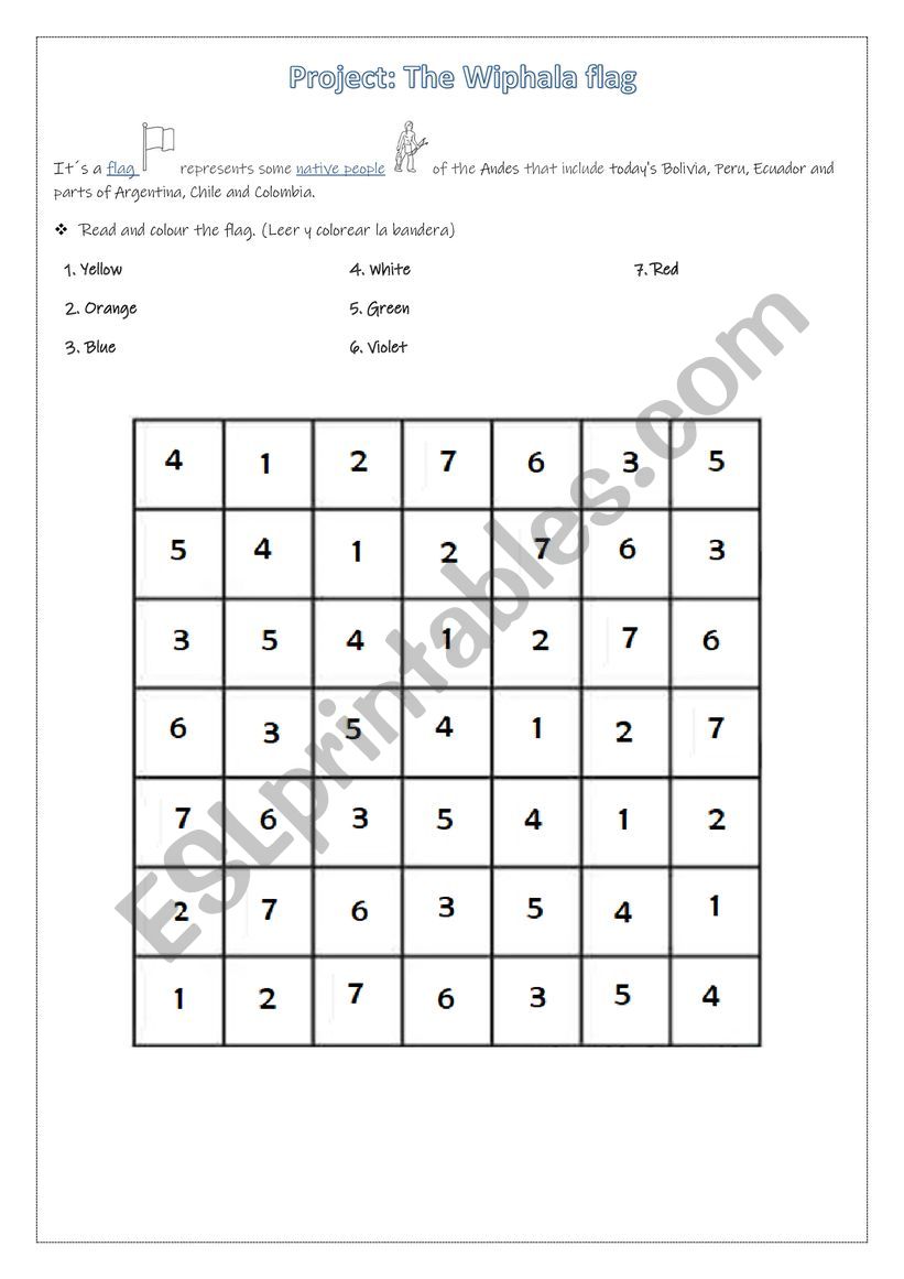 The Wiphala worksheet