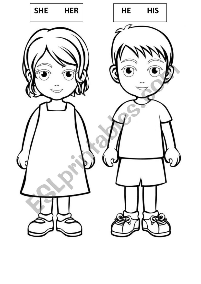 BODY PARTS BOY AND GIRL worksheet