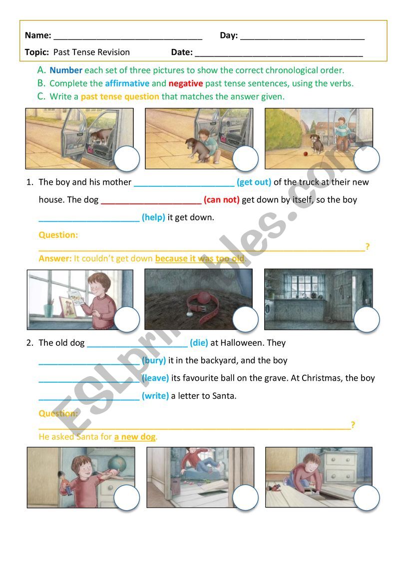 The Snowman and The Snowdog - Past Tense Revision