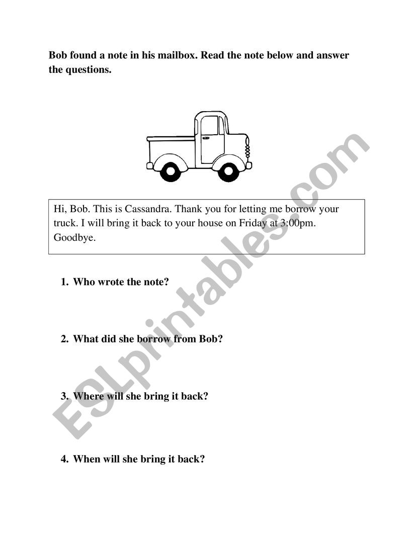 Bob�s Notes worksheet