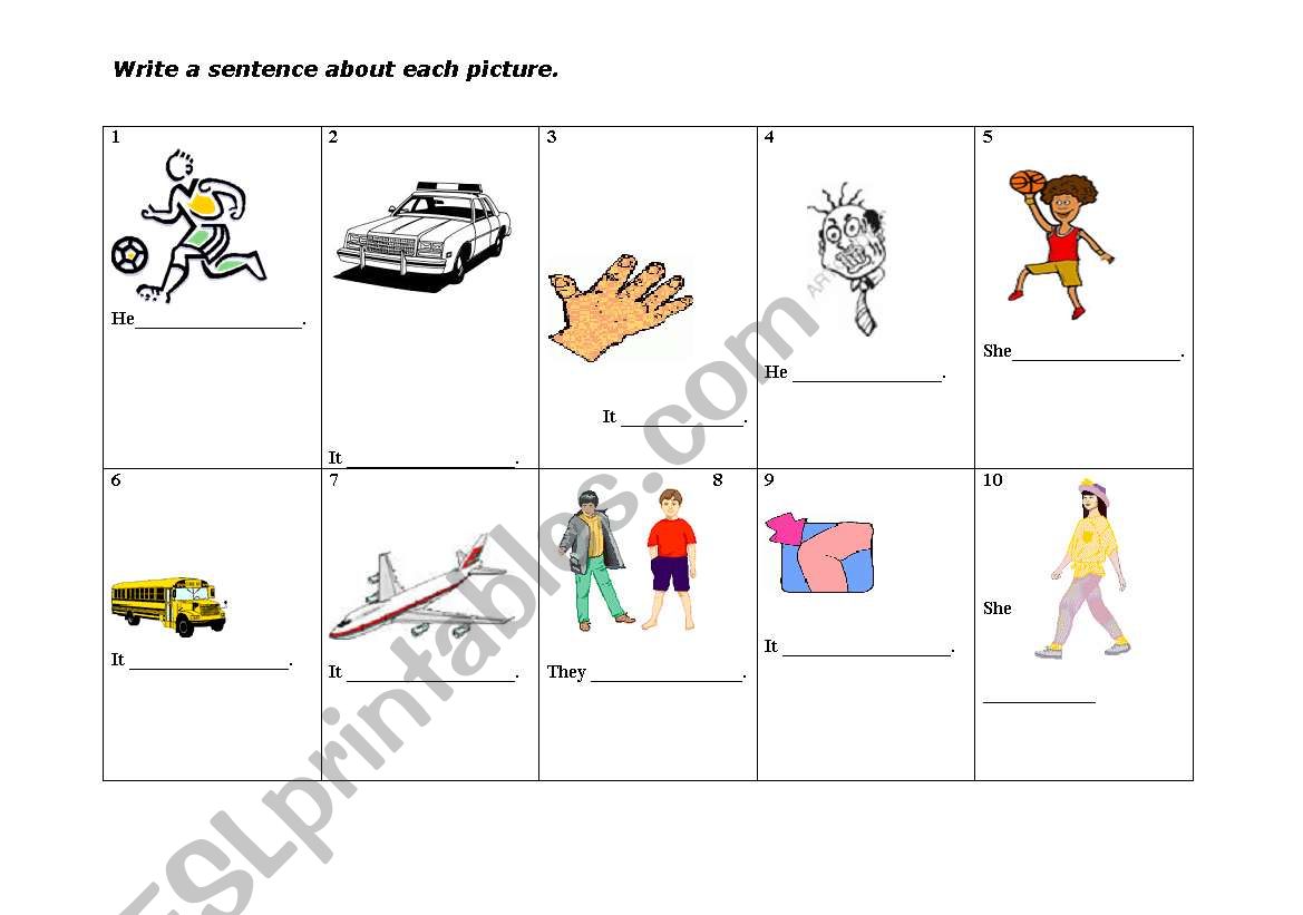 Practice writing a sentence worksheet