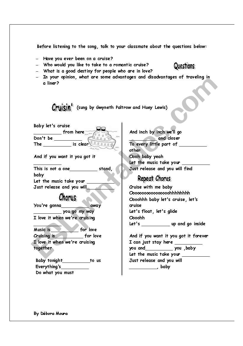 Cruisin  worksheet