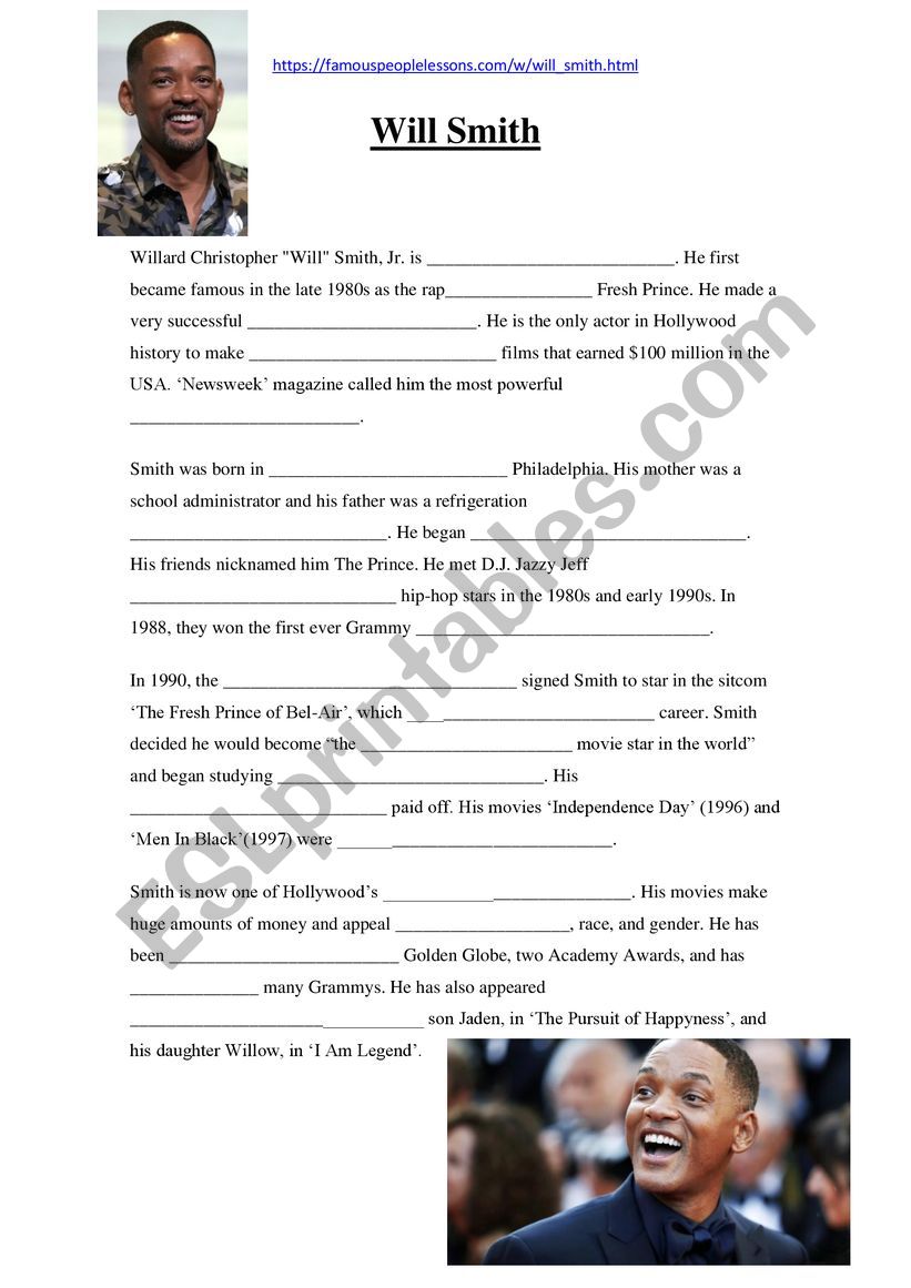 biography worksheet islcollective