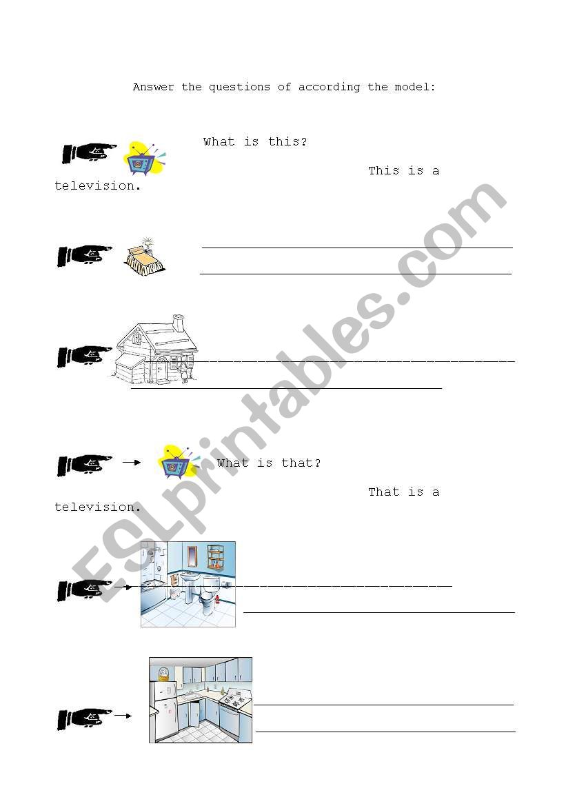 Demostrative pronouns worksheet