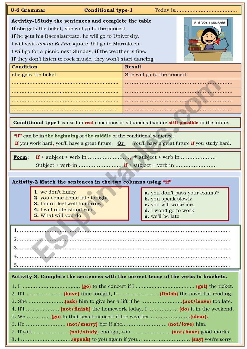 Conditional Type 1 worksheet